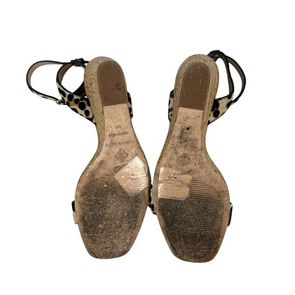 Antonio Melani Womens Leopard Print Cork Wedge Sandals Size 8M Leather Sole - Picture 6 of 7